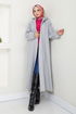 Secret Buttoned Up Coat 0502BGS895-M Grey - Thumbnail