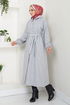 Secret Buttoned Up Coat 0502BGS895-M Grey - Thumbnail