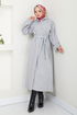 Secret Buttoned Up Coat 0502BGS895-M Grey - Thumbnail