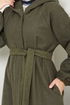 Secret Buttoned Up Coat 0502BGS895-M Khaki - Thumbnail