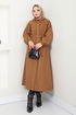 Secret Buttoned Up Coat 0502BGS895-M Taba - Thumbnail