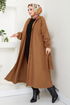 Secret Buttoned Up Coat 0502BGS895-M Taba - Thumbnail