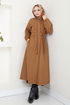 Secret Buttoned Up Coat 0502BGS895-M Taba - Thumbnail