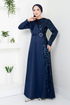 Sequin Detail Dress Navy blue ASM2516 - Thumbnail