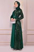 Sequin Detail Evening dress Emerald ASM2516 - Thumbnail