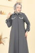 Şerit Detay Tesettür Takım 2710SL432-MS Antrasit - Thumbnail
