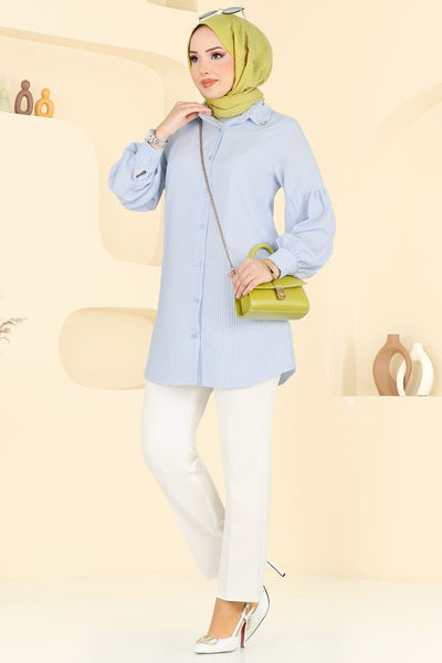 H.B.S. - Shirt 3093HBS856-MS Blue - 388549