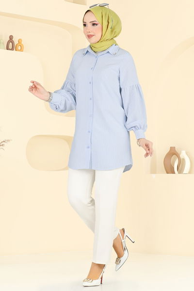 H.B.S. - Shirt 3093HBS856-MS Blue - 388551