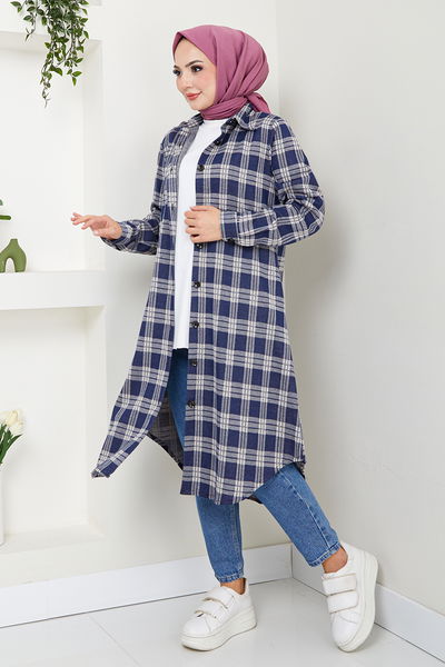 MRV B.R.Z. - Shirt Collared Plaid Tunic 2003BRZ981-M Laci&Vision