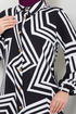 Shirt Collared Viscose Tunic 2354BGS895-M Black&Ecru - Thumbnail