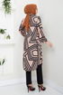 Shirt Collared Viscose Tunic 2354BGS895-M Vision & Black - Thumbnail