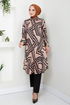 Shirt Collared Viscose Tunic 2354BGS895-M Vision & Black - Thumbnail