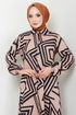 Shirt Collared Viscose Tunic 2354BGS895-M Vision & Black - Thumbnail