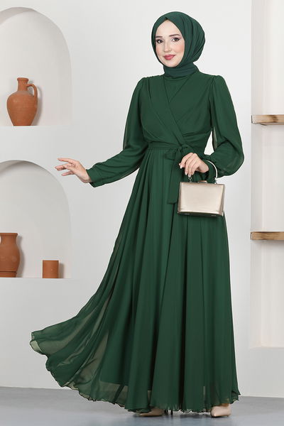 END - Şifon Abiye END5525 Açık Zümrüt - 355172