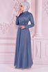 Silbrig Abendkleid Blau ASM21040 - Thumbnail