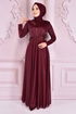 Silbrig Abendkleid Bordeaux ASM21040 - Thumbnail