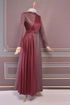 Silbrig Abendkleid Bordeaux ASM2538 - Thumbnail