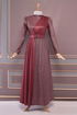 Silbrig Abendkleid Bordeaux ASM2538 - Thumbnail