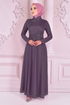 Silbrig Abendkleid Dunkel Lila ASM21040 - Thumbnail