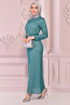 Silbrig Abendkleid Mint END5515 - Thumbnail