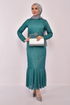 Silbrig Abendkleid Mint END5516 - Thumbnail