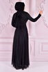 Silbrig Abendkleid Schwarz ASM21040 - Thumbnail