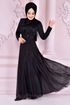 Silbrig Abendkleid Schwarz ASM21040 - Thumbnail