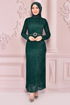 Silbrig Abendkleid Smaragde END5515 - Thumbnail