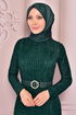 Silbrig Abendkleid Smaragde END5515 - Thumbnail