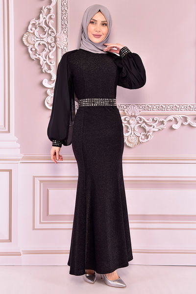 ASM - Silbrig Kleid Schwarz ASM2455