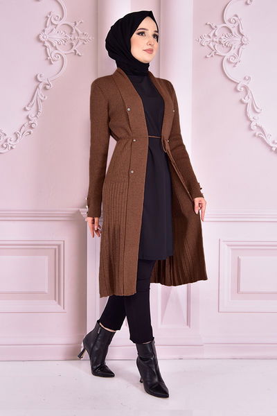 CTT - Silbrig Strickwaren Cardigan Braun CTT11560