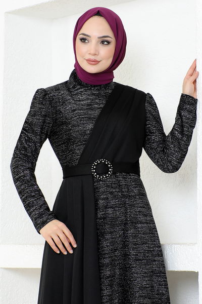 ASM - فضي فستان سهرة أسم2538 أسود - 340968