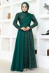 Silvery Evening dress ASM2538 Emerald - Thumbnail