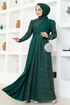 Silvery Evening dress ASM2538 Emerald - Thumbnail