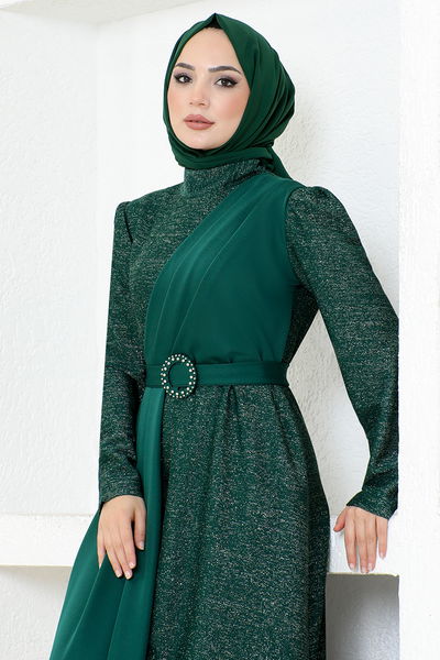 ASM - فضي فستان سهرة أسم2538 الزمرد - 340976