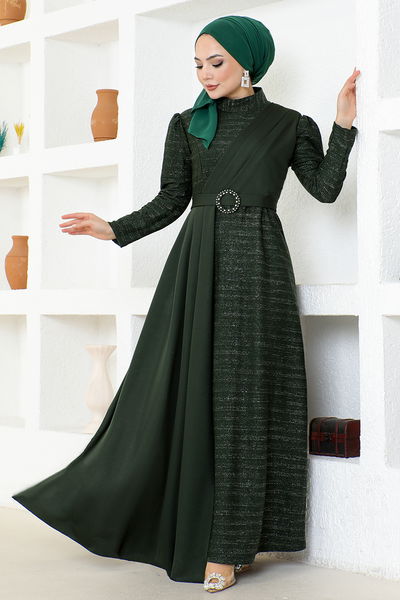 ASM - Silvery Evening dress ASM2538 Khaki - 340985