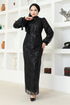 Silvery Evening dress MSL6538 Black - Thumbnail