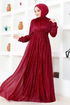 Silvery Tulle Evening dress ASM2689 Burgundy - Thumbnail