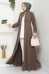 SIM Transitif Hijab Ferace 1012ESL1097-L Ouvert Café - Thumbnail