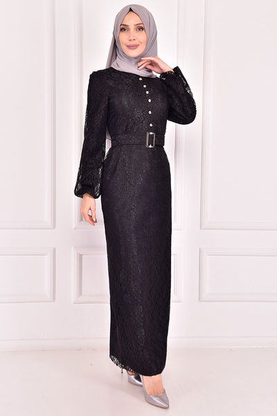 ASM - Spitze Abendkleid Schwarz ASM12404
