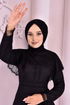 Spitze Abendkleid Schwarz NEV14907 - Thumbnail