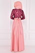 Spitze Detail Abendkleider Kleid Pulver ASM2133 - Thumbnail