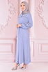 Spitze Detail Kleid Bebe Blau ORG6710 - Thumbnail