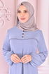 Spitze Detail Kleid Bebe Blau ORG6710 - Thumbnail