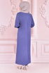 Spitze Detail Kleid Blau ORG6710 - Thumbnail