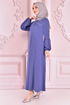 Spitze Detail Kleid Blau ORG6710 - Thumbnail