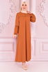 Spitze Detail Kleid Dachziegel ORG6710 - Thumbnail