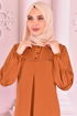 Spitze Detail Kleid Dachziegel ORG6710 - Thumbnail
