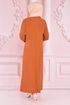 Spitze Detail Kleid Dachziegel ORG6710 - Thumbnail