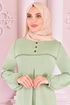 Spitze Detail Kleid Mint ORG6710 - Thumbnail